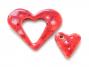 Speckled Coral Heart Pendant and Charm Set - 4328
